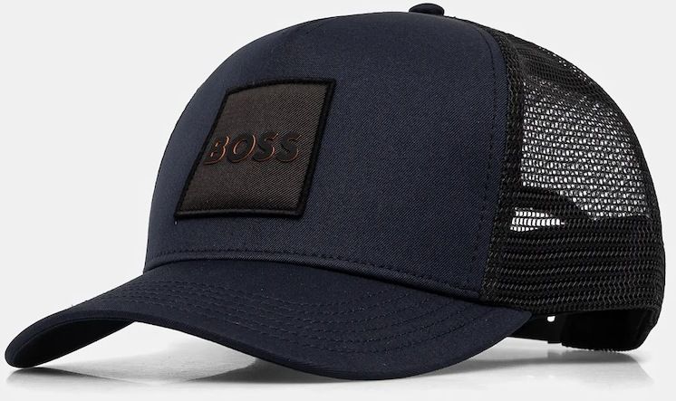 Šiltovka Boss Orange Elliot-PL tmavomodrá farba, s nášivkou, 50535622