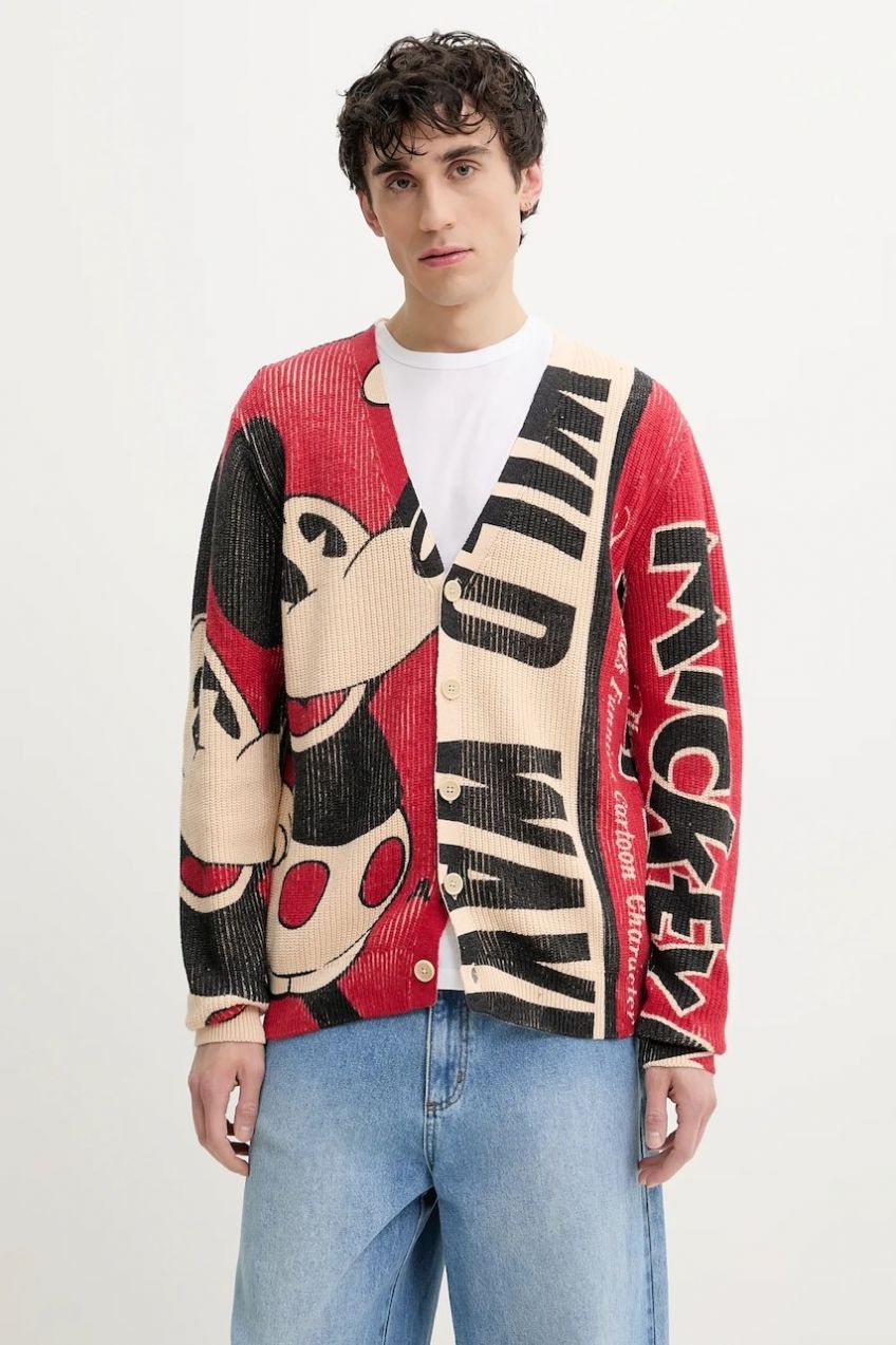 Kardigán Desigual WILD pánsky, béžová farba, 25SMJF07