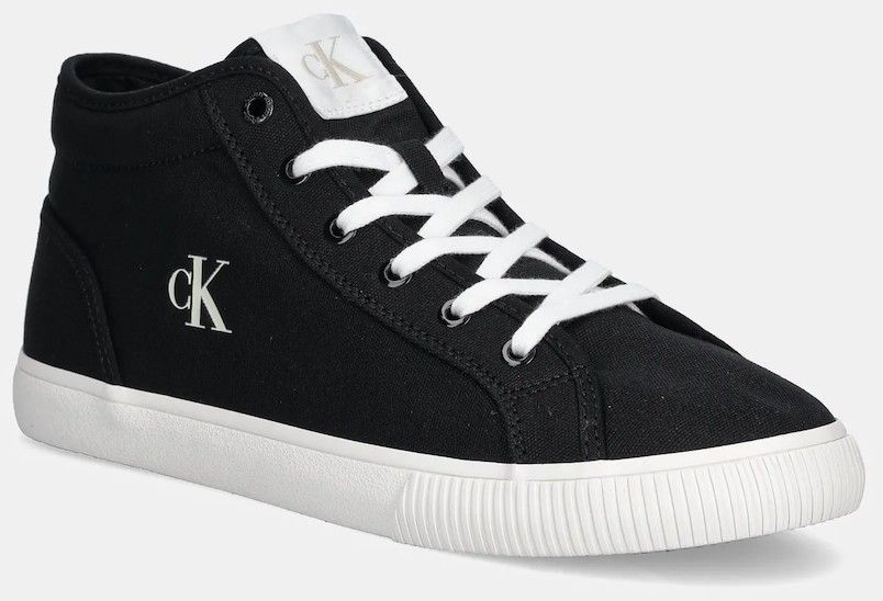 Tenisky Calvin Klein Jeans ESS VULC MID MG CANVAS čierna farba, YM0YM01210