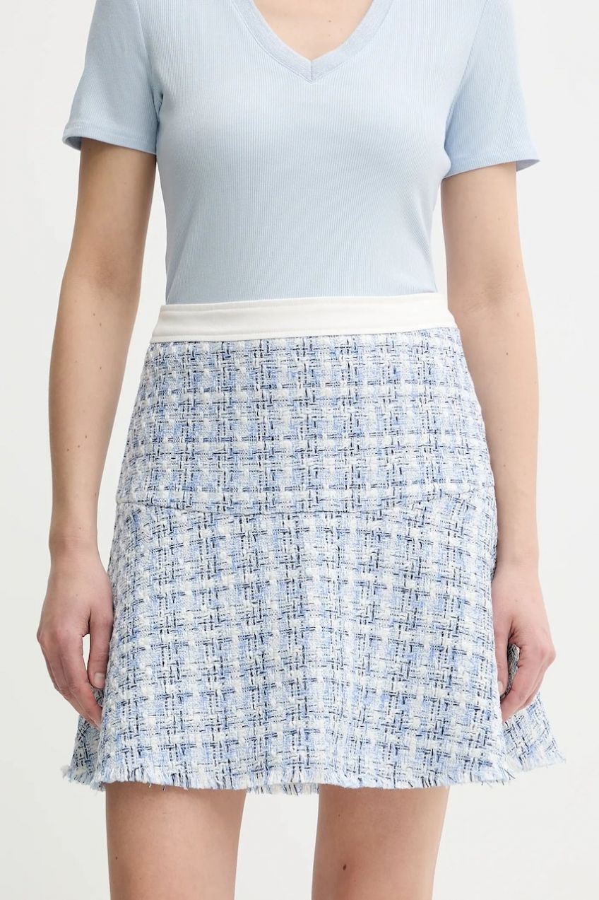 Sukňa Morgan JBLUO fialová farba, mini, áčkový strih, JBLUO