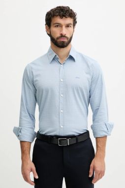 Košeľa BOSS Orange Relegant_6_M modrá farba, regular, s klasickým golierom, 50548959