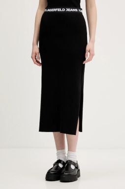 Sukňa Karl Lagerfeld Jeans čierna farba, mini, rovný strih, B1W12021