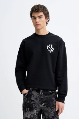 Mikina Karl Lagerfeld Jeans čierna farba, s potlačou, B1M20050