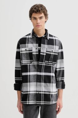 Bavlnená košeľa Karl Lagerfeld Jeans šedá farba, regular, s klasickým golierom, B1M16010