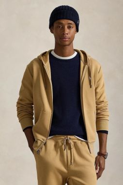 Mikina Polo Ralph Lauren zelená farba, s kapucňou, jednofarebná, 710881517