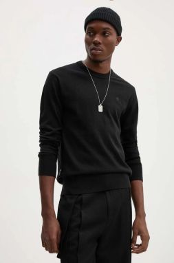 Vlnený sveter G-Star pánsky, čierna farba, tenký, D25174-D847