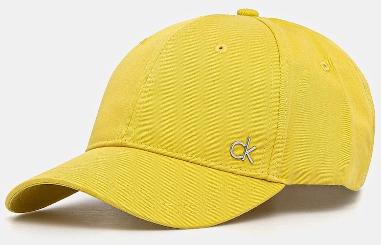 Bavlnená šiltovka Calvin Klein žltá farba, s nášivkou, K60K613102