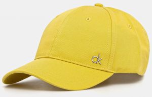 Bavlnená šiltovka Calvin Klein žltá farba, s nášivkou, K60K613102