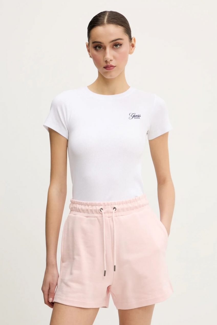 Tričko Guess Jeans dámske, biela farba, W5GP62 KA0H1