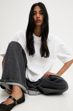 Bavlnené tričko Answear.LAB dámske, biela farba