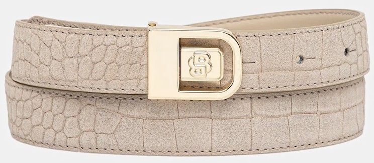 Obojstranný kožený opasok BOSS B_Icon_Frm_Sr25_CroP béžová farba, 50548525