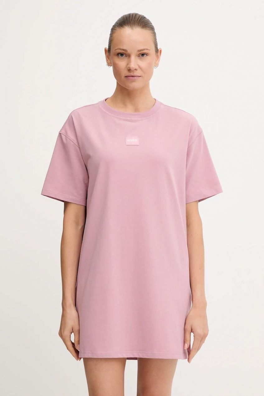Pyžamové tričko HUGO NITE_NIGHTY ružová farba, 50549918