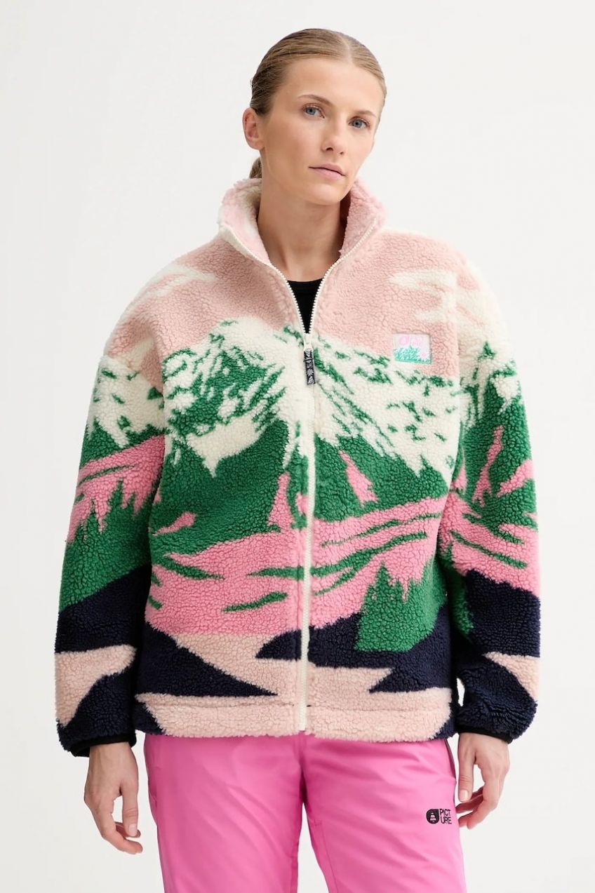 Fleecová mikina Picture Nyss béžová farba, vzorovaná, WSW0377