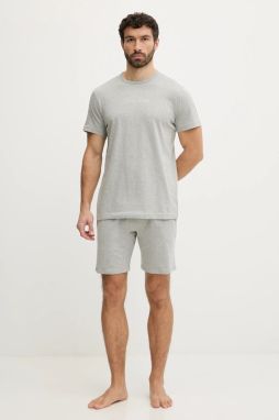 Bavlnené pyžamo Calvin Klein Underwear šedá farba, s nášivkou, LV00NM2960