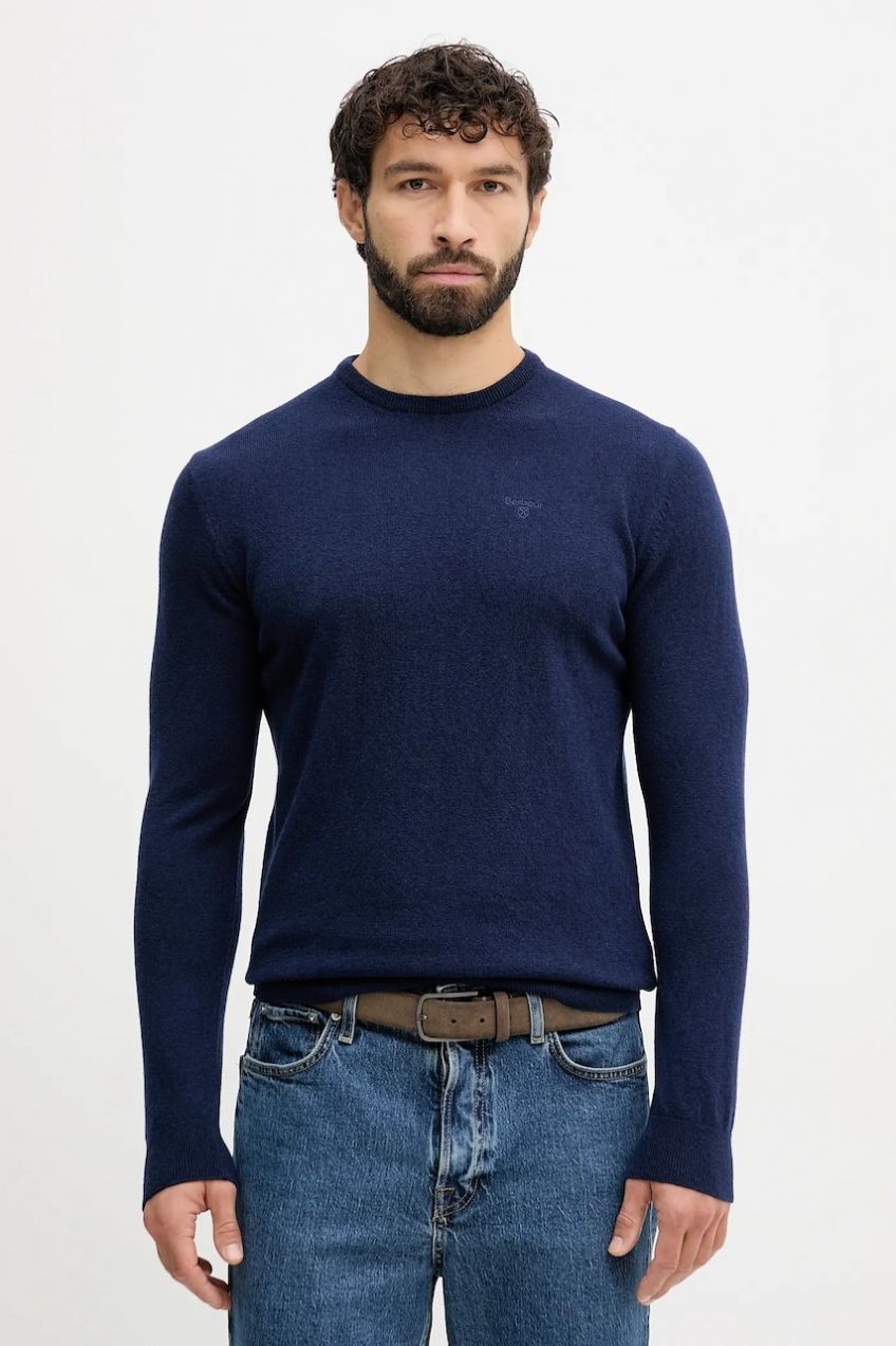 Vlnený sveter Barbour hnedá farba, MKN0345