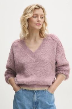 Sveter Answear.LAB dámsky, fialová farba, teplý