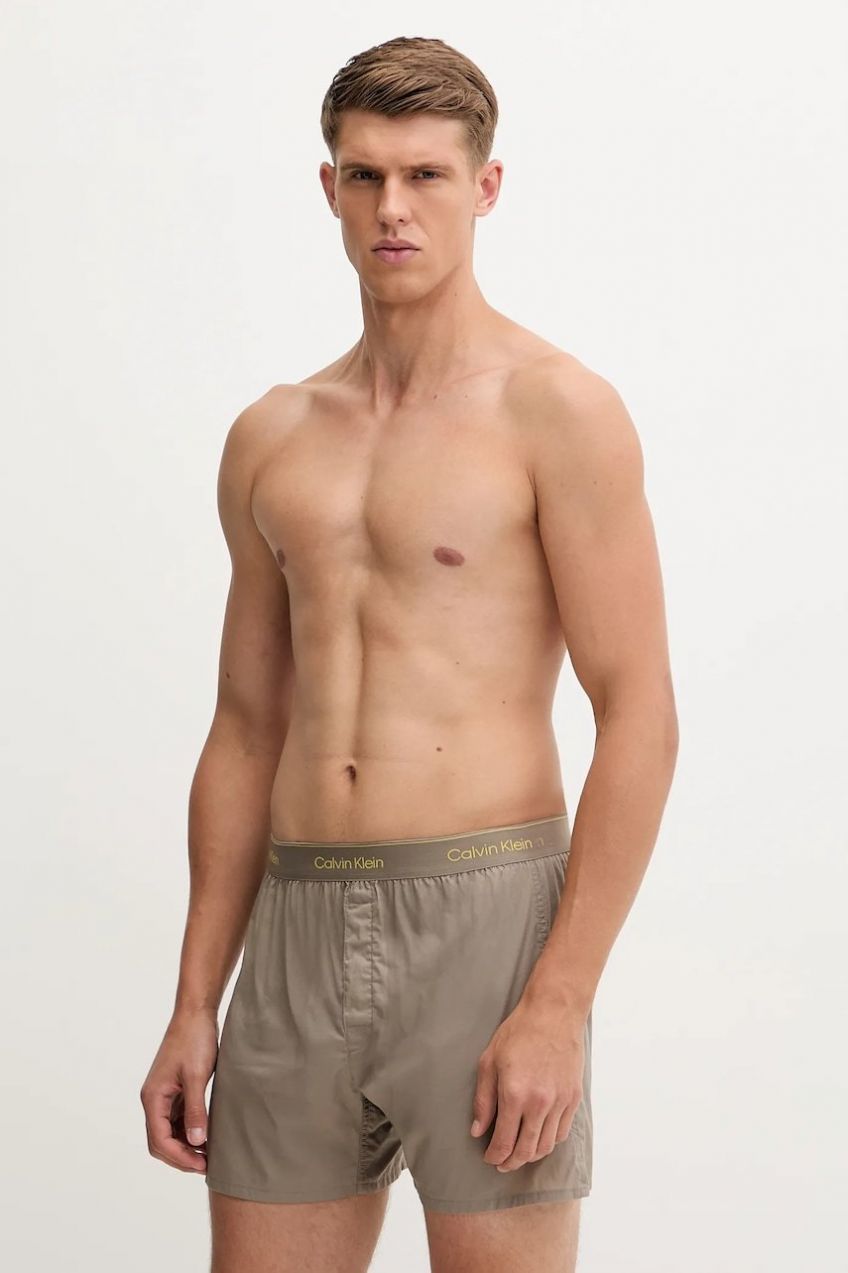 Bavlnené pyžamové šortky Calvin Klein Underwear biela farba, vzorovaná, LV00NM2831