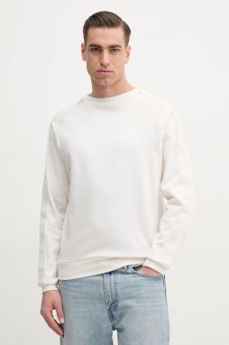 Bavlnená mikina HUGO pánska, béžová farba, s potlačou, 50540909