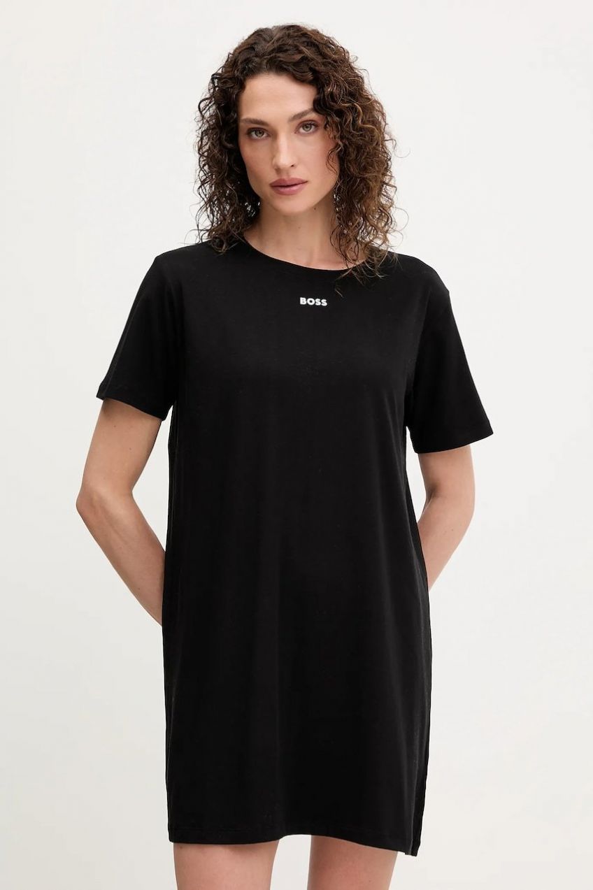 Nočná košeľa BOSS CI_Sleepshirt SL čierna farba, 50545587