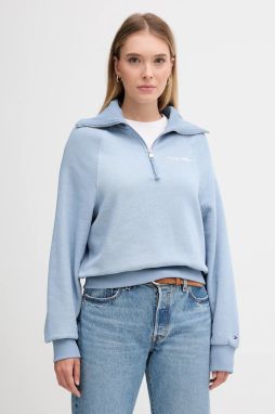 Mikina Tommy Hilfiger modrá farba, jednofarebná, WW0WW46632