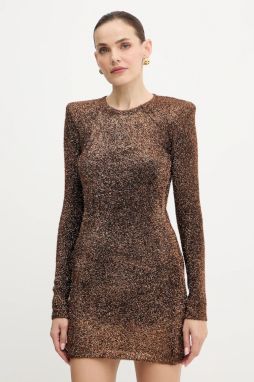 Šaty Liu Jo hnedá farba, mini, priliehavé, MF5236 MA10R