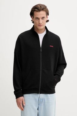 Mikina HUGO AUSTIN ZIP JACKET čierna farba, jednofarebná, 50556966