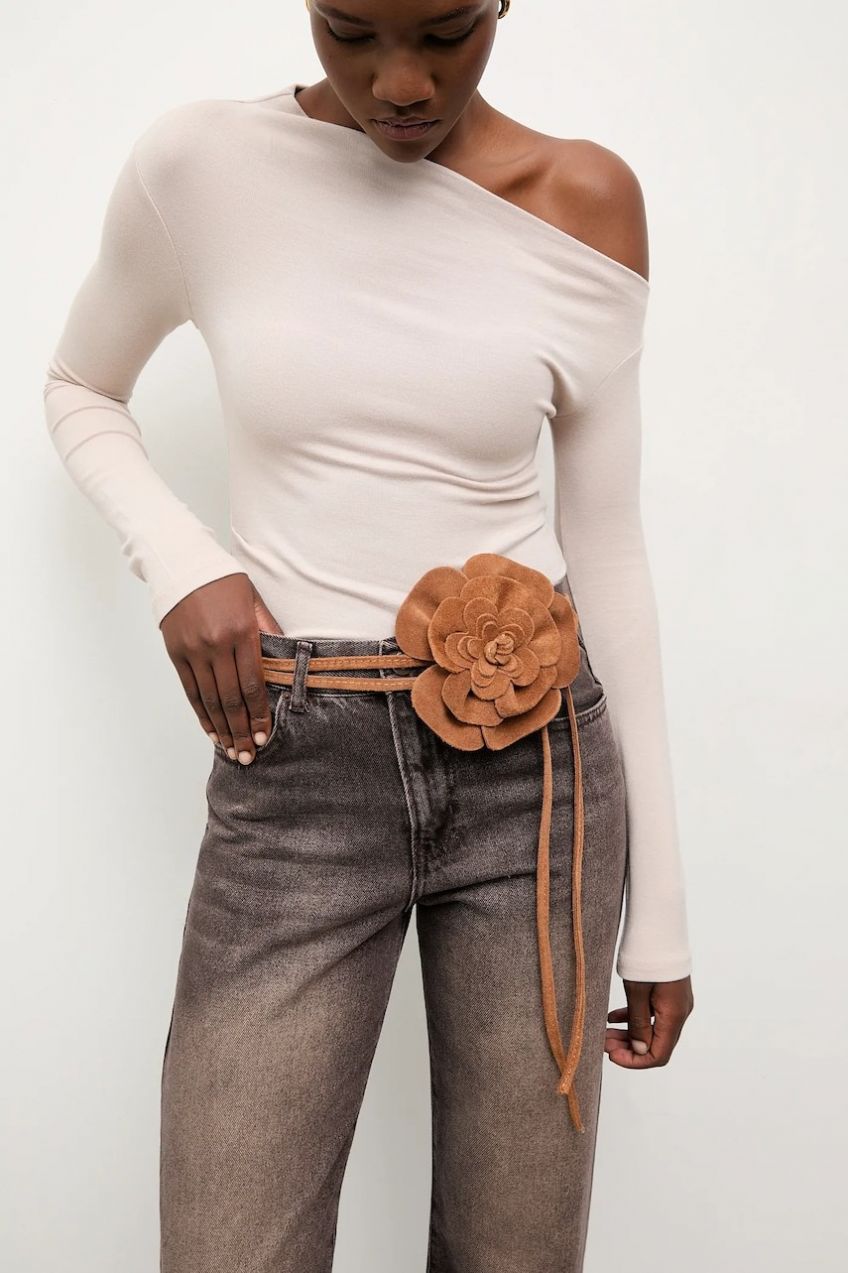 Semišový opasok Answear.LAB hnedá farba