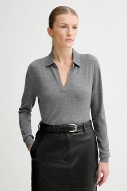 Sveter s prímesou vlny Calvin Klein šedá farba, ľahký, LV044A305G