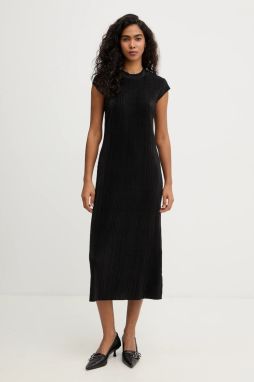 Šaty Calvin Klein šedá farba, midi, áčkový strih, LV044E219G