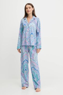 Pyžamo Lauren Ralph Lauren dámske, modrá farba, ILN92479