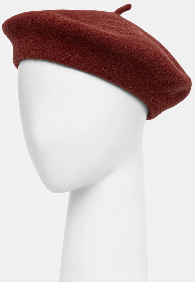 Vlnená baretka Sisley červená farba, 6B2NW41A4