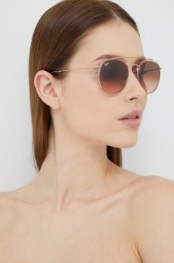 Slnečné okuliare Ray-Ban dámske, hnedá farba, 0RB3647N