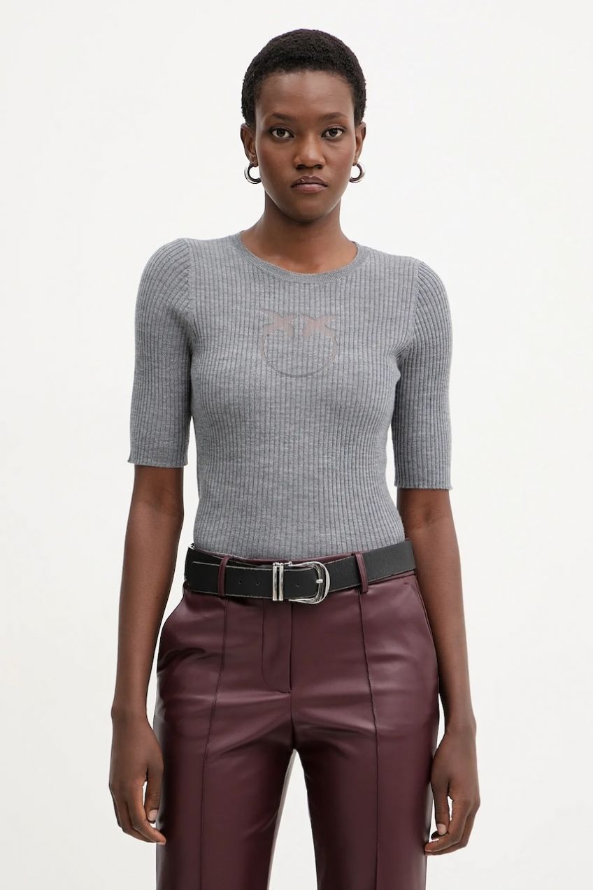 Vlnený sveter Pinko čierna farba, ľahké