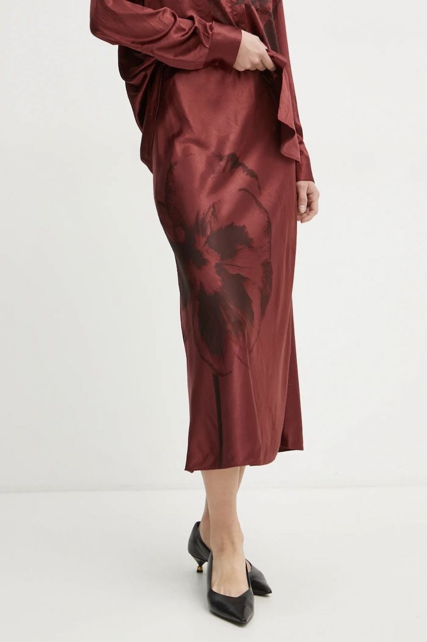 Sukňa MAX&Co. červená farba, maxi, rovný strih, 2426106034200