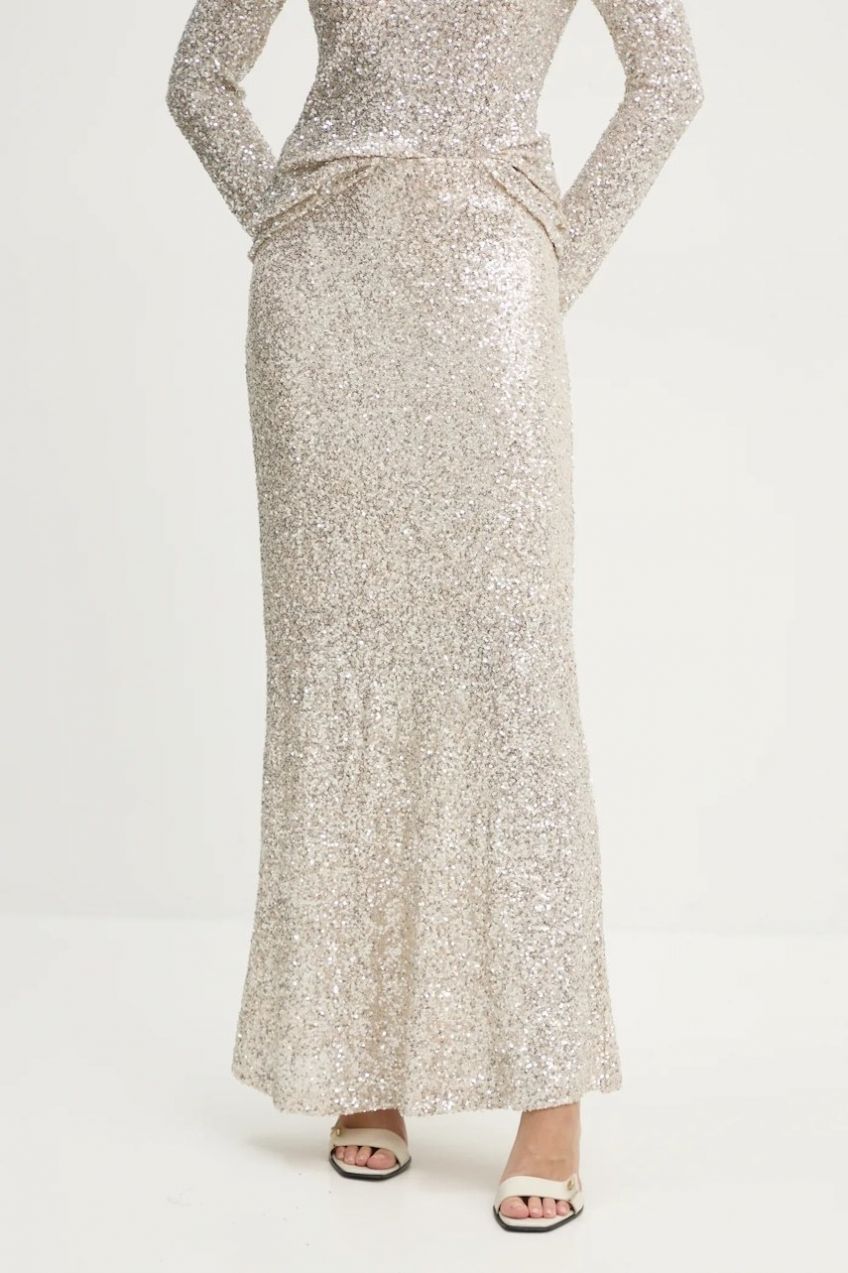 Sukňa Bruuns Bazaar strieborná farba, maxi, rovný strih, BBW4195