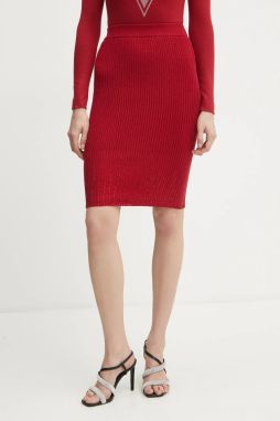 Sukňa Guess ALICE bordová farba, mini, puzdrová, W5RD83 Z2Y50