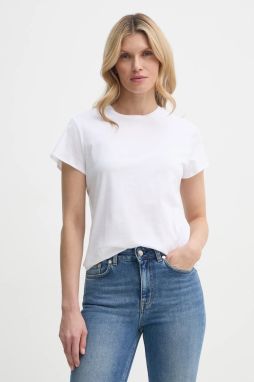 Bavlnené tričko Filippa K dámske, biela farba, 28904