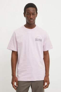 Bavlnené tričko Les Deux pánske, ružová farba, s potlačou, LDM101204