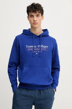 Bavlnená mikina Tommy Hilfiger pánska, s kapucňou, s potlačou, MW0MW38672