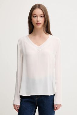 Blúzka Sisley béžová farba, jednofarebné, 5IDTLQ08F