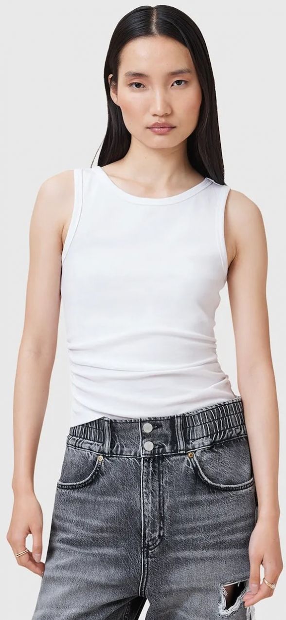 Bavlnený top AllSaints KATARINA biela farba, W192JC