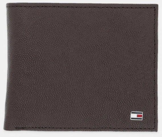 Kožená peňaženka Tommy Hilfiger hnedá farba, AM0AM13519