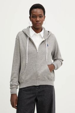 Mikina Polo Ralph Lauren tyrkysová farba, s kapucňou, jednofarebná, 211971693