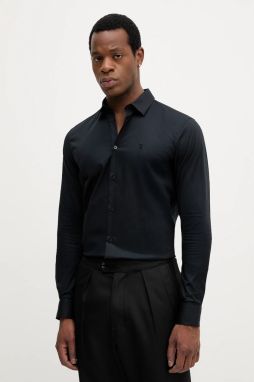 Košeľa Trussardi čierna farba, slim, s klasickým golierom, 5004N000006N