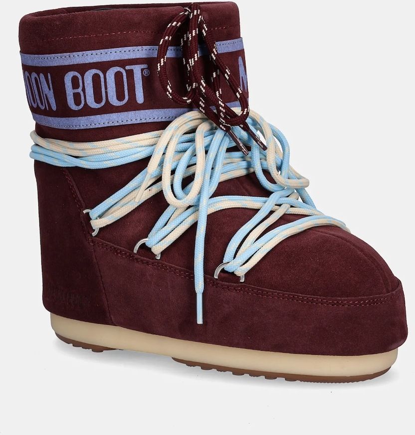 Snehule Moon Boot MB ICON LOW SUEDE LACES červená farba, 80D1409670 D013