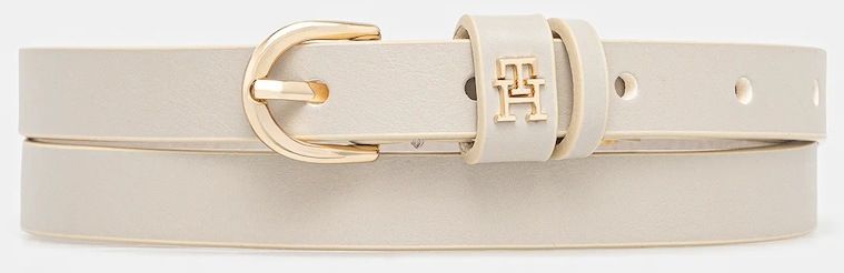 Kožený opasok Tommy Hilfiger béžová farba, AW0AW17759