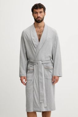 Bavlnený župan BOSS Robe BM šedá farba, 50545943