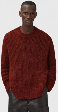 Sveter s prímesou vlny AllSaints MYLES oranžová farba, M050KD