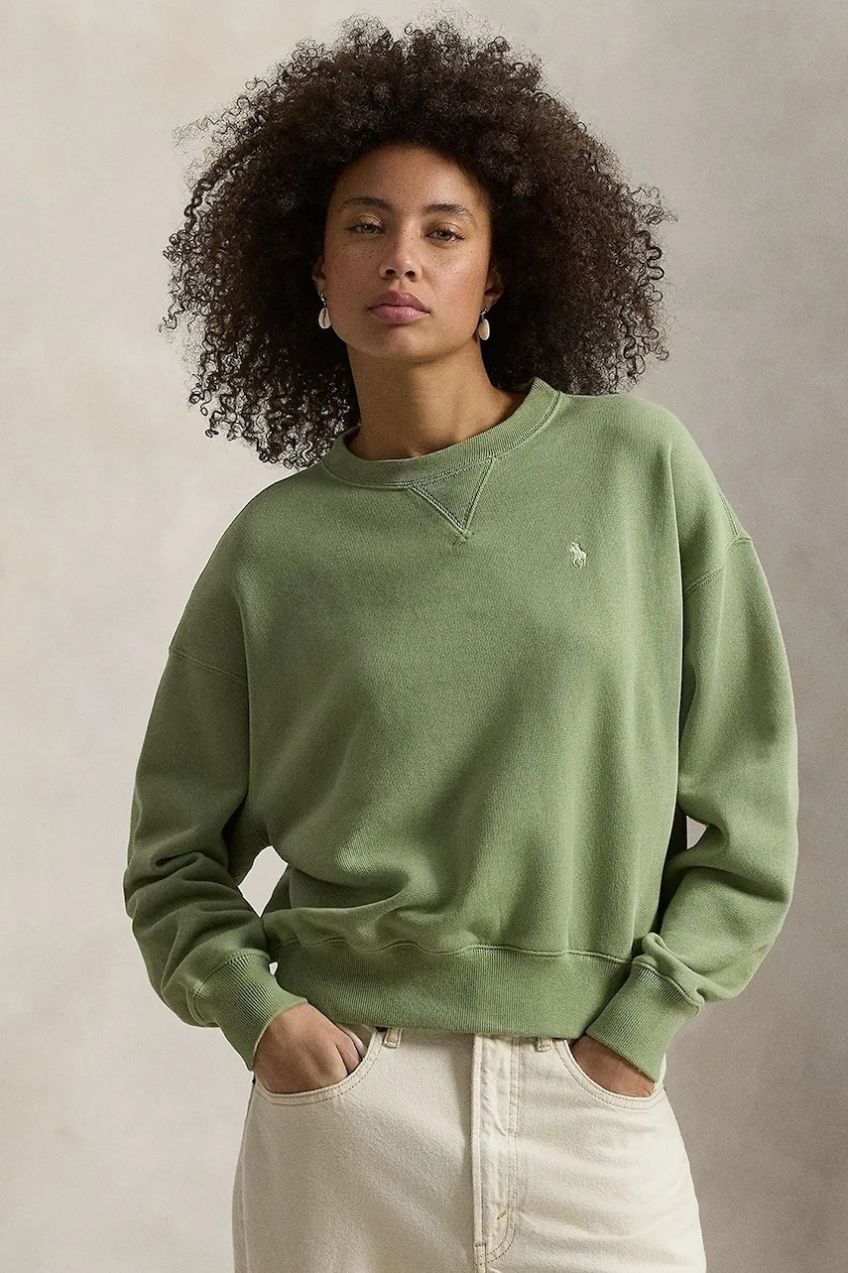 Fleecová mikina Polo Ralph Lauren zelená farba, jednofarebná, 211A98189