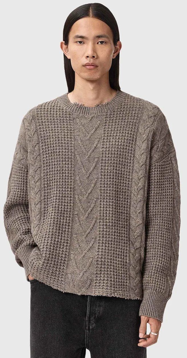 Sveter s prímesou vlny AllSaints béžová farba, M031KD